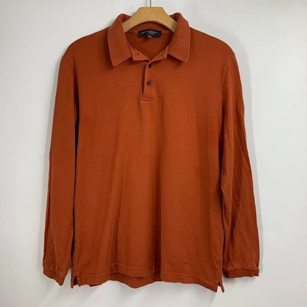 Robert Barakett Men's Georgia Long Sleeve Pima Cotton Polo Shirt Size M‎